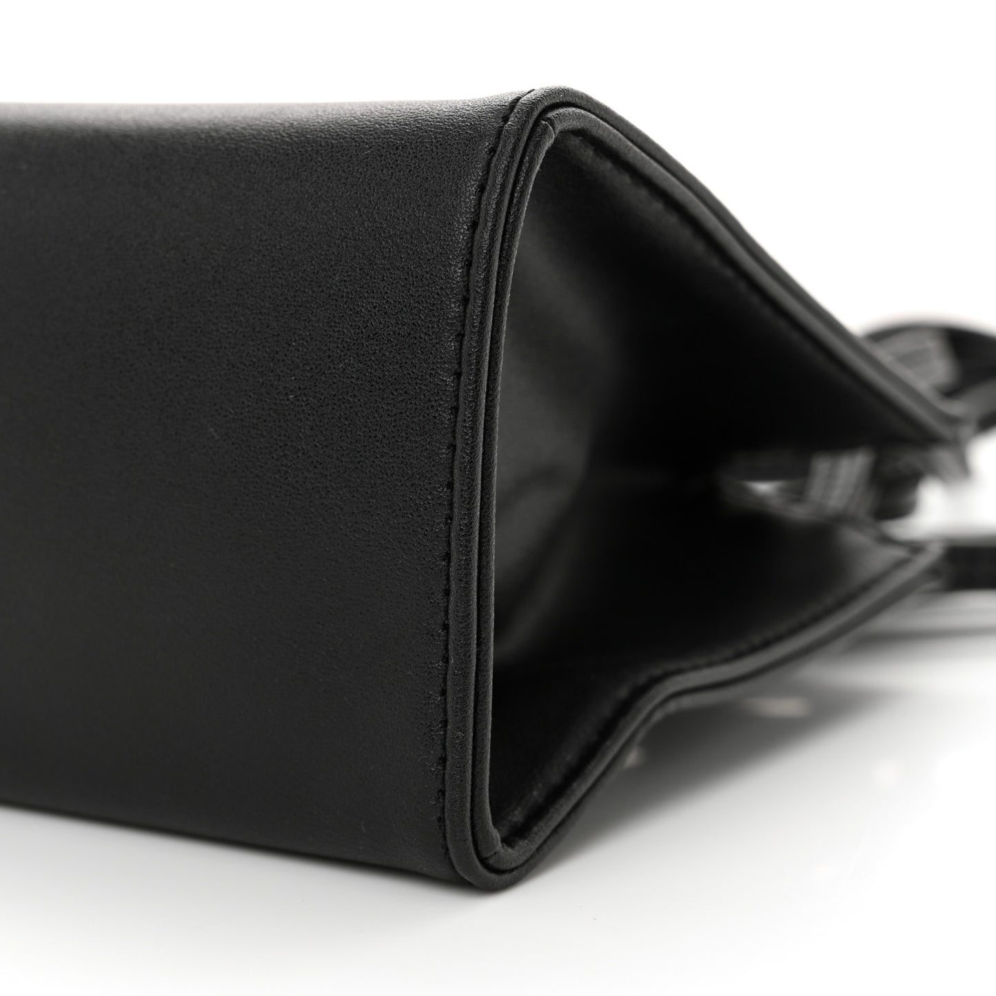 Vegan Leather Small Shopping Bag Black