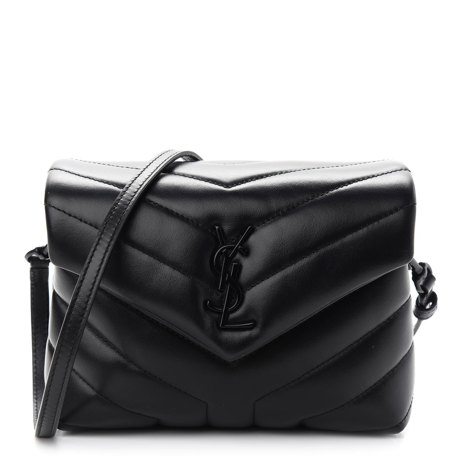 Saint Laurent Calfskin Y Quilted Monogram Toy Loulou Crossbody Bag Black 1 of 9