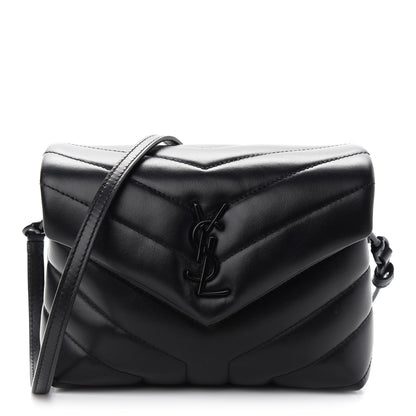 Saint Laurent Calfskin Y Quilted Monogram Toy Loulou Crossbody Bag Black 1 of 9