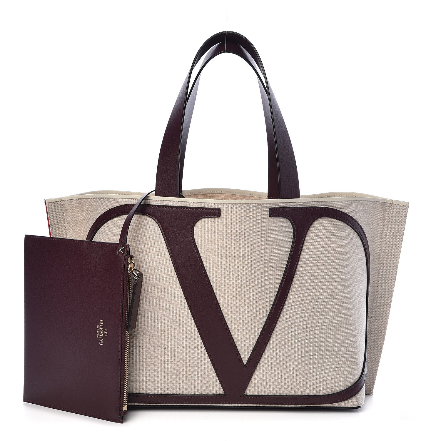Valentino Garavani Canvas Small Escape Tote Natural Brown 3 of 9