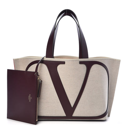 Valentino Garavani Canvas Small Escape Tote Natural Brown 3 of 9