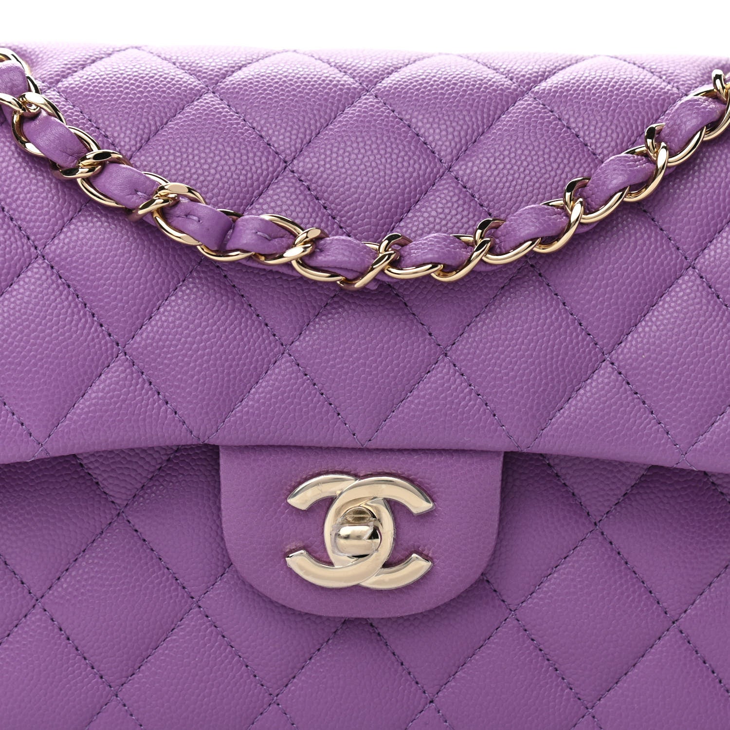 Chanel Caviar Quilted Small Double Flap Purple 8 of 11