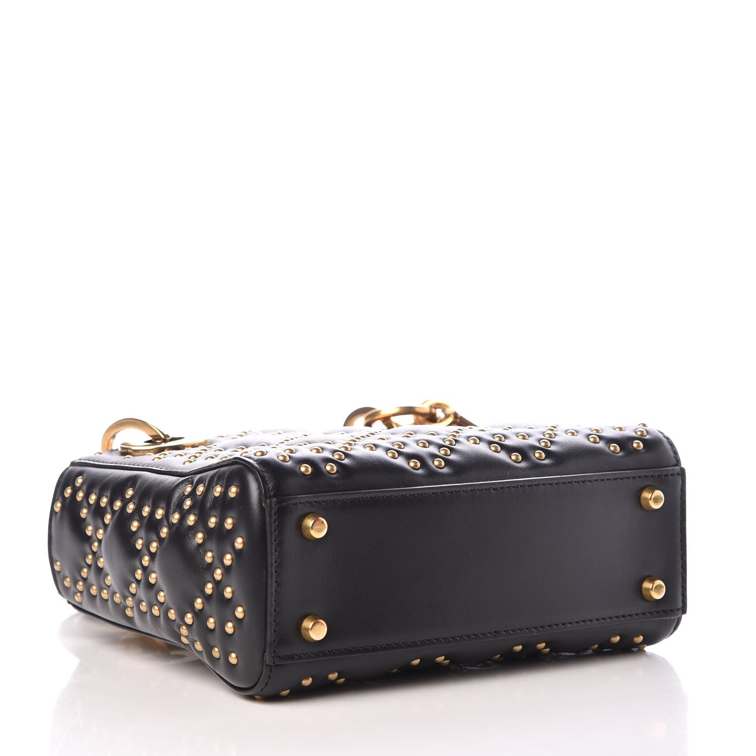 Christian Dior Lambskin Studded Mini Supple Lady Dior Black 4 of 8