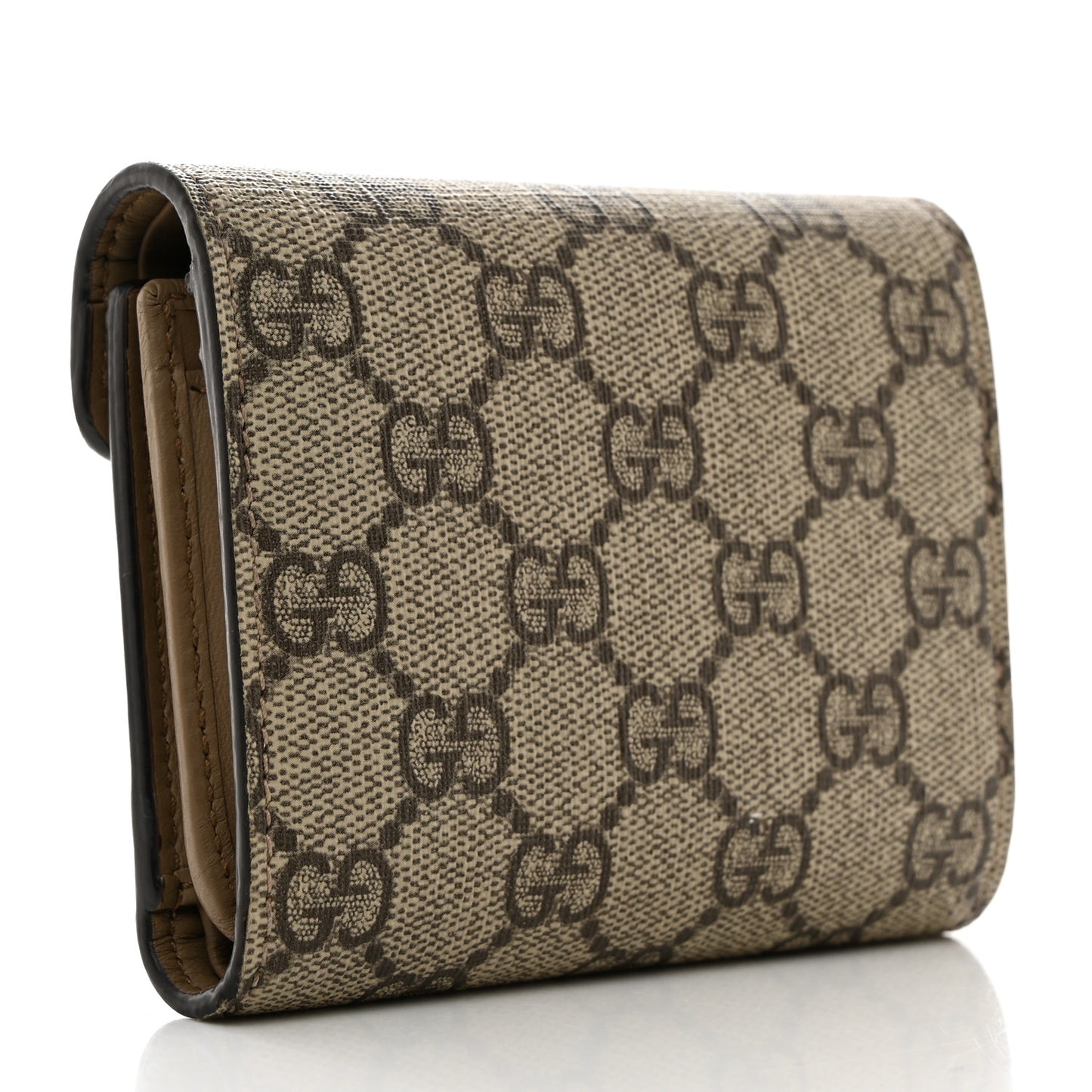 GG Supreme Monogram Dionysus Card Case Wallet Beige Taupe