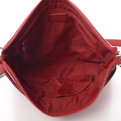 Gucci Nylon Monogram Dollar Calfskin Flat Messenger Bag Vibrant Red 5 of 10