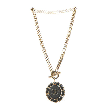 Chanel Lambskin CC Long Chain Necklace Black Gold 3 of 7