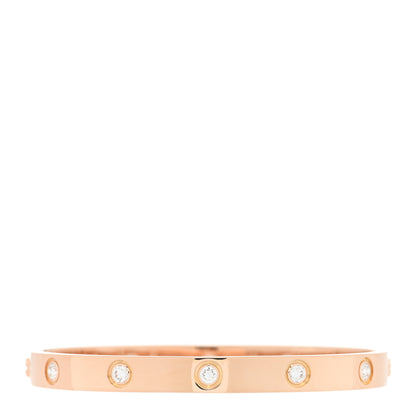 Cartier 18K Pink Gold 10 Diamond LOVE Bracelet 17 1 of 7