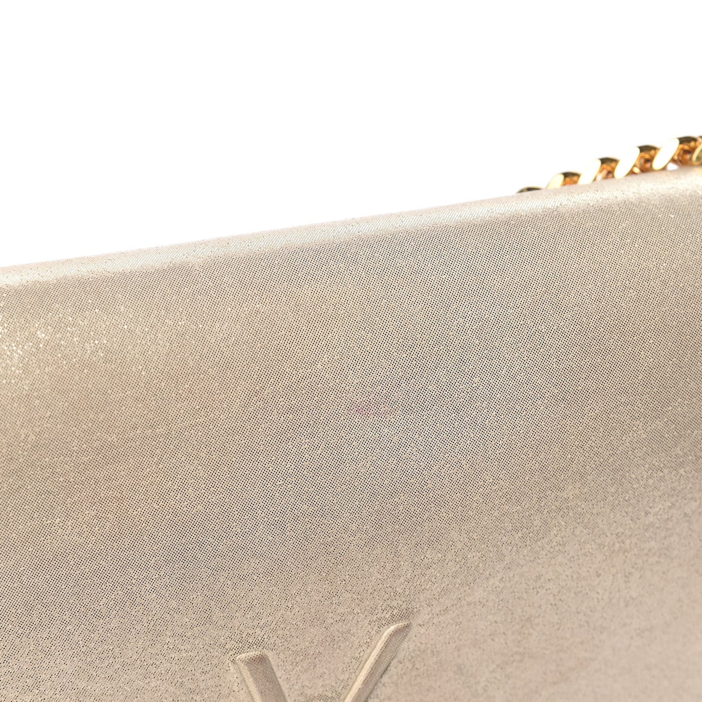 Metallic Fabric Medium Monogram Kate Satchel Gold
