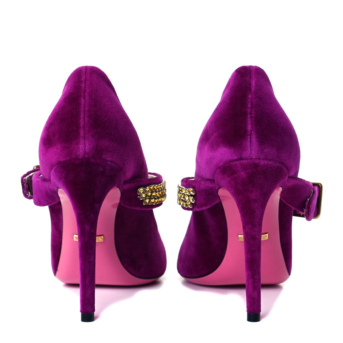Velvet Crystal Embellished Sylvie High Heel Pumps 37.5 Fucsia Violet Cyclamen