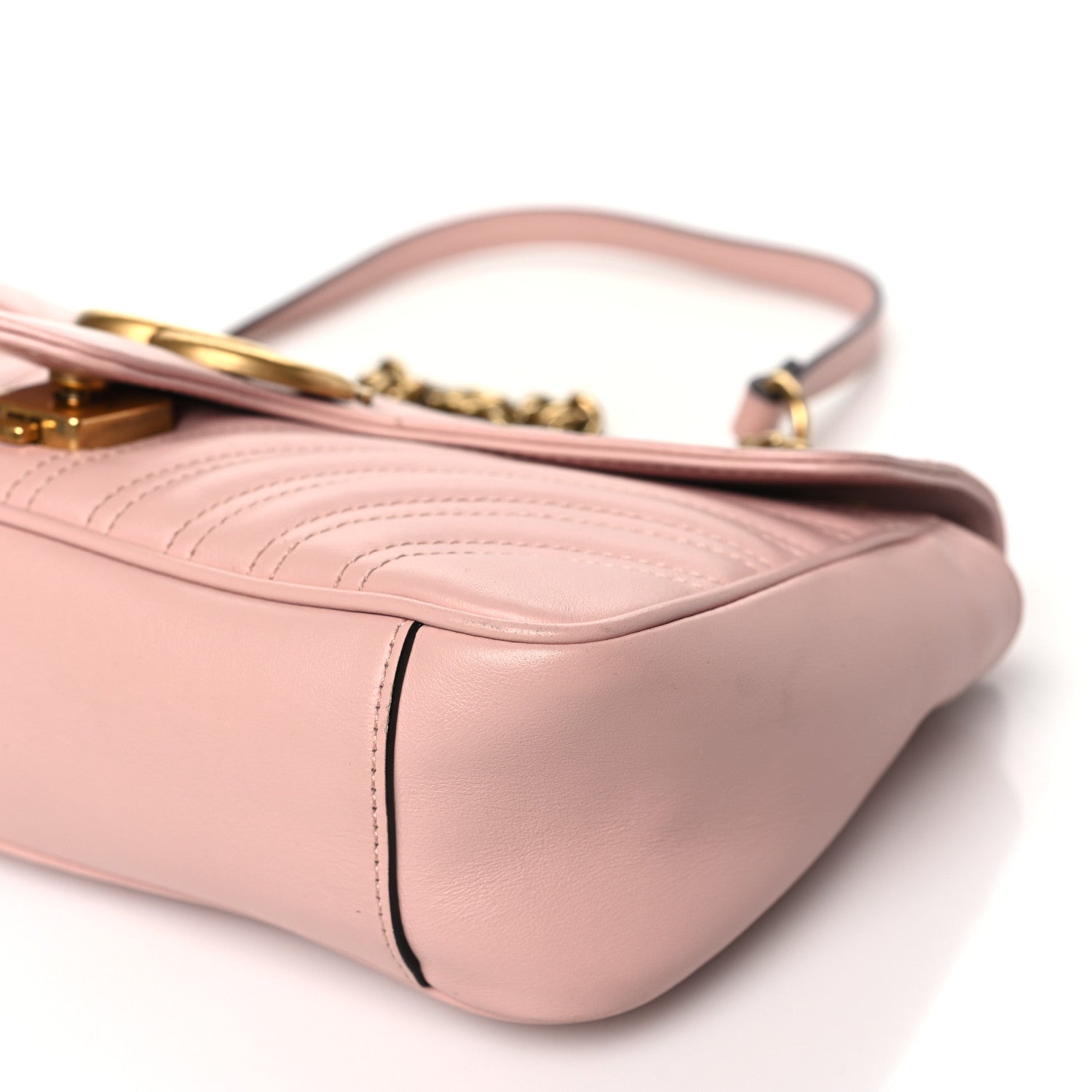 Gucci Calfskin Matelasse Small GG Marmont Shoulder Bag Perfect Pink 10 of 10