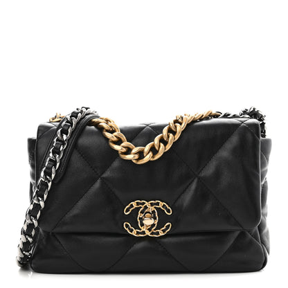 Chanel Lambskin Quilted Medium Chanel 19 Flap Black 1 of 10