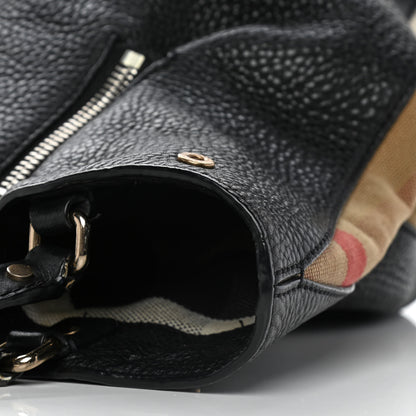 Burberry Grainy Calfskin House Check Medium Maidstone Black 11 of 18