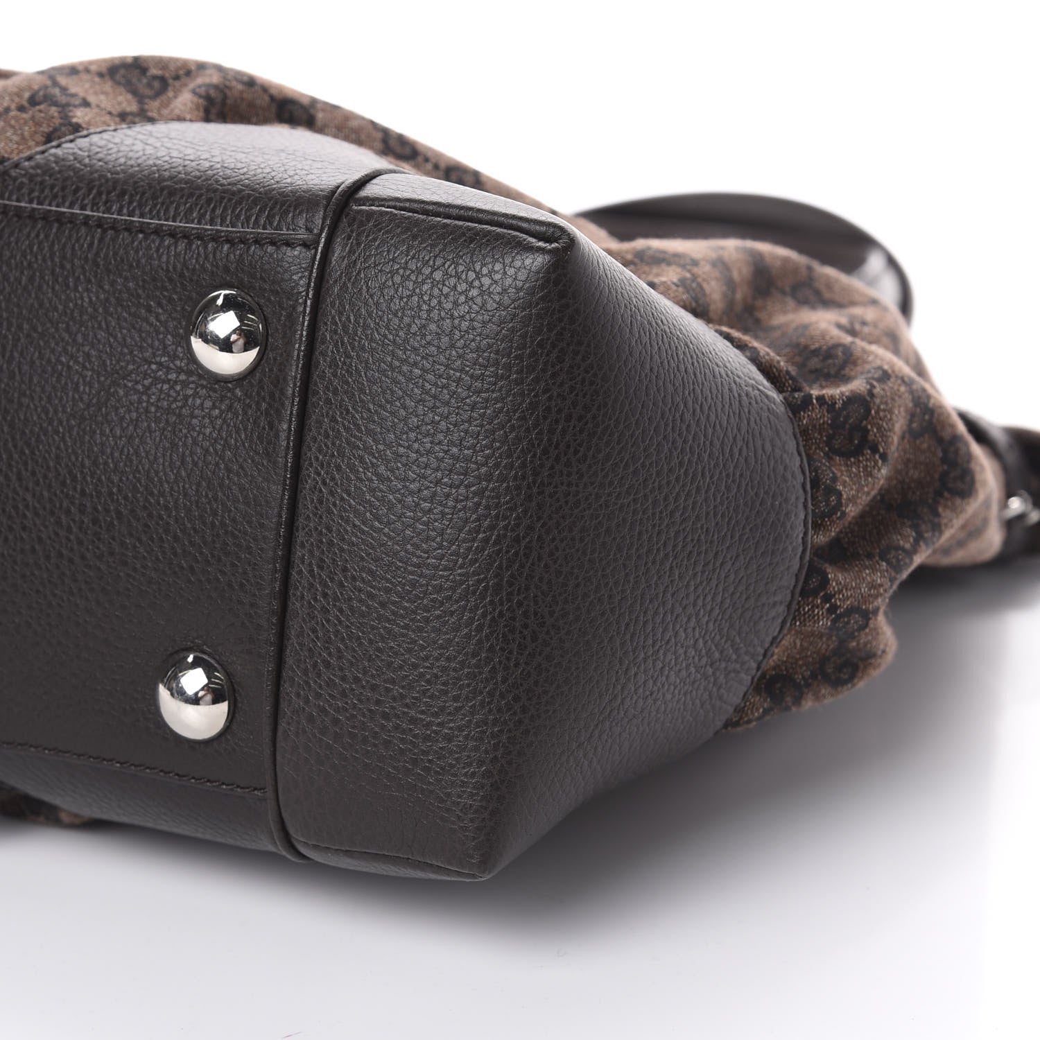 Gucci Denim Monogram Full Moon Tote Dark Brown 9 of 9