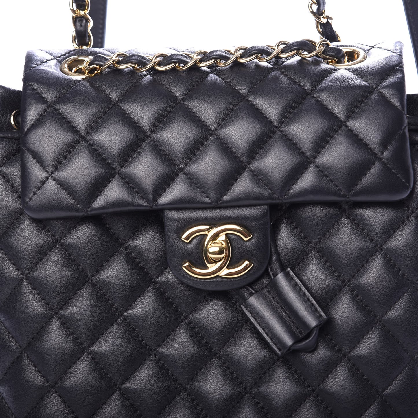 Lambskin Quilted Small Urban Spirit Backpack Black