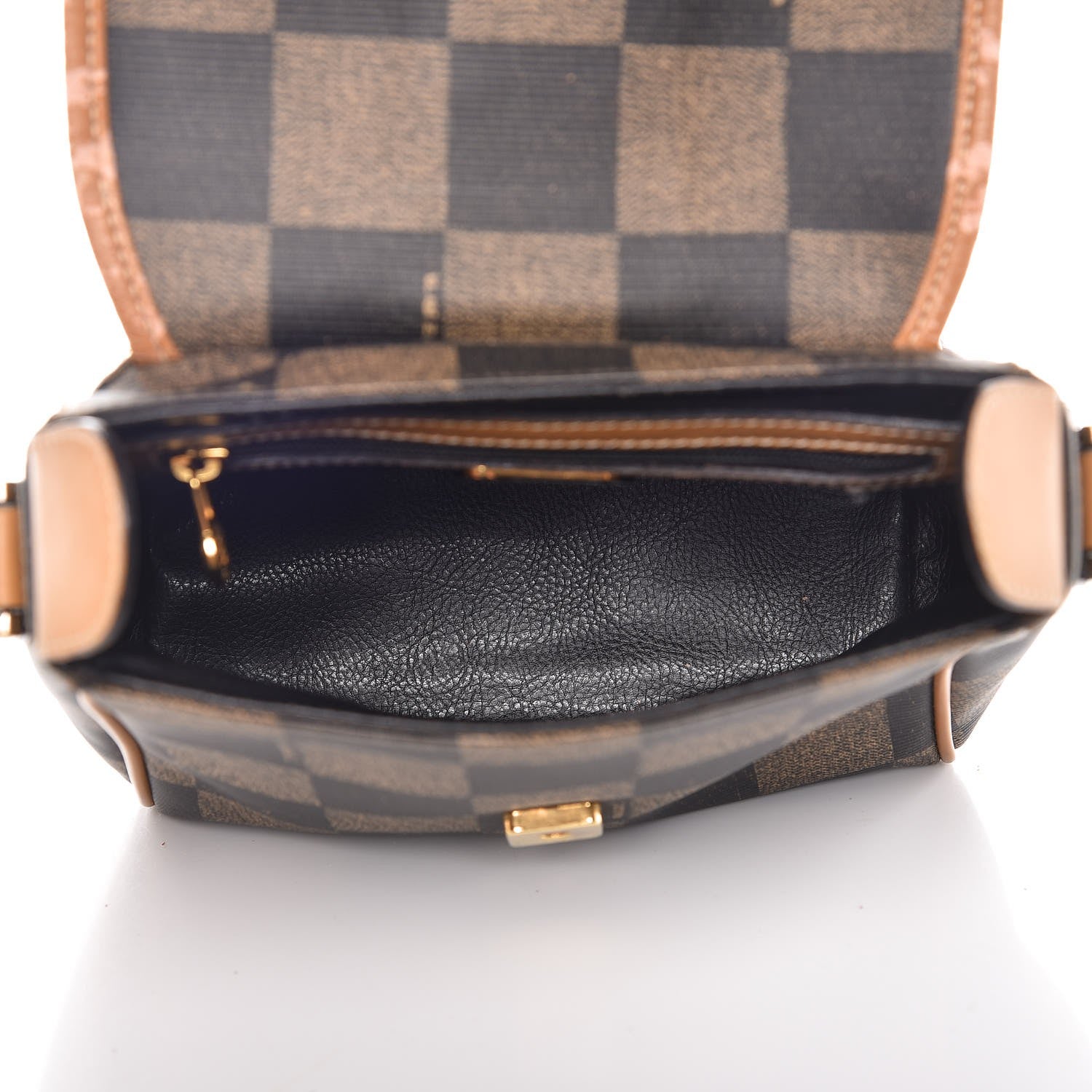 Fendi Coated Canvas Checkered Crossbody Bag Tobacco Tan 5 of 14