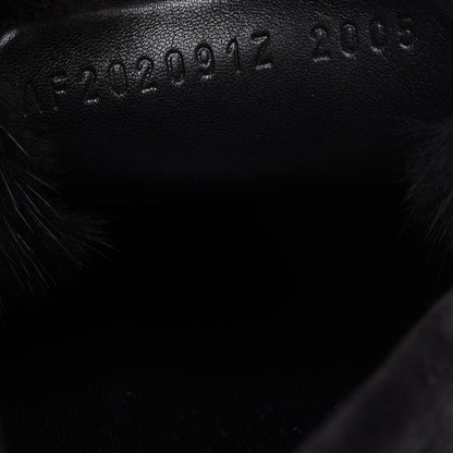 Hermes Mink Fur Suede Goatskin Paris Loafers 38.5 Black 10 of 11