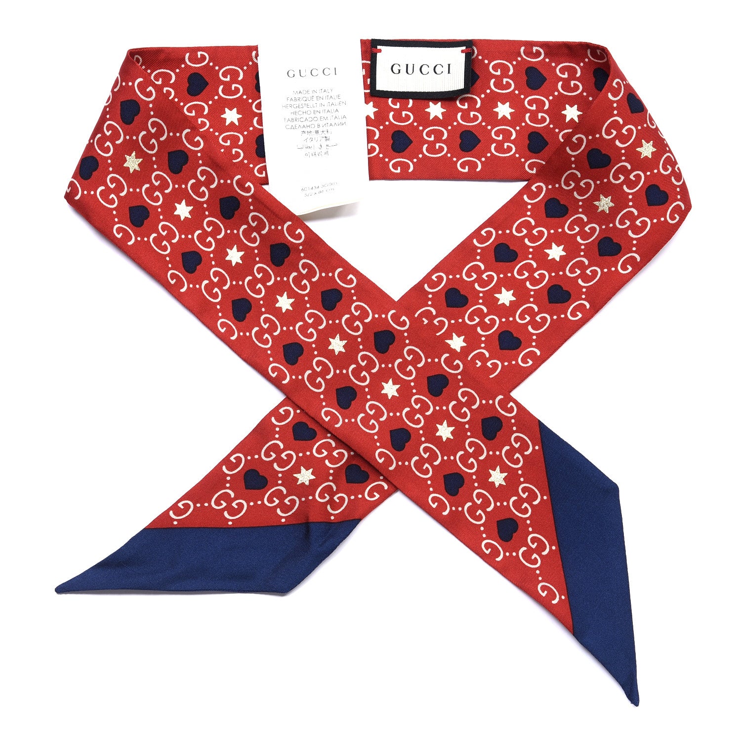 Gucci Twill Silk Big Dimmy Neck Bow Scarf Red 1 of 3