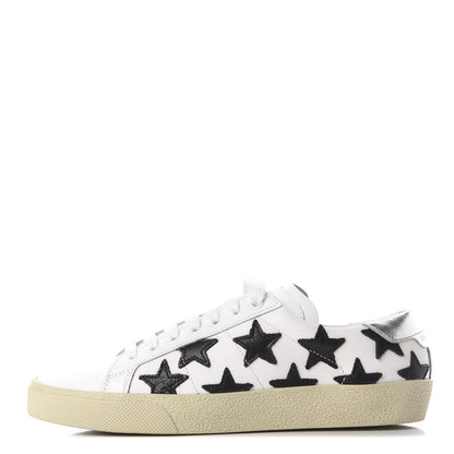 Saint Laurent Calfskin Star Court Sneakers 36 White Black 1 of 11