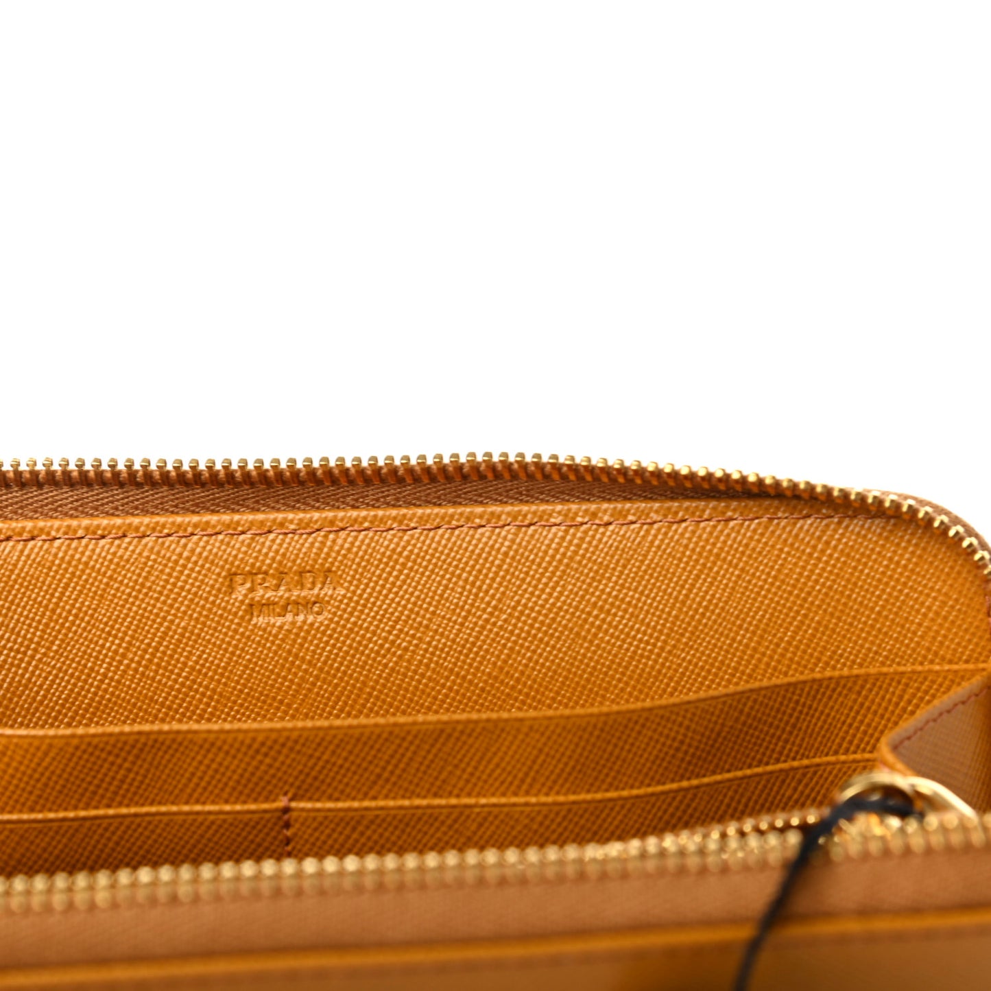 Saffiano Metal Zip Around Wallet Ocra