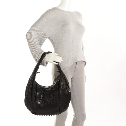 Alexander Wang Pebbled Lambskin Morgan Hobo Black Silver Hardware 2 of 8