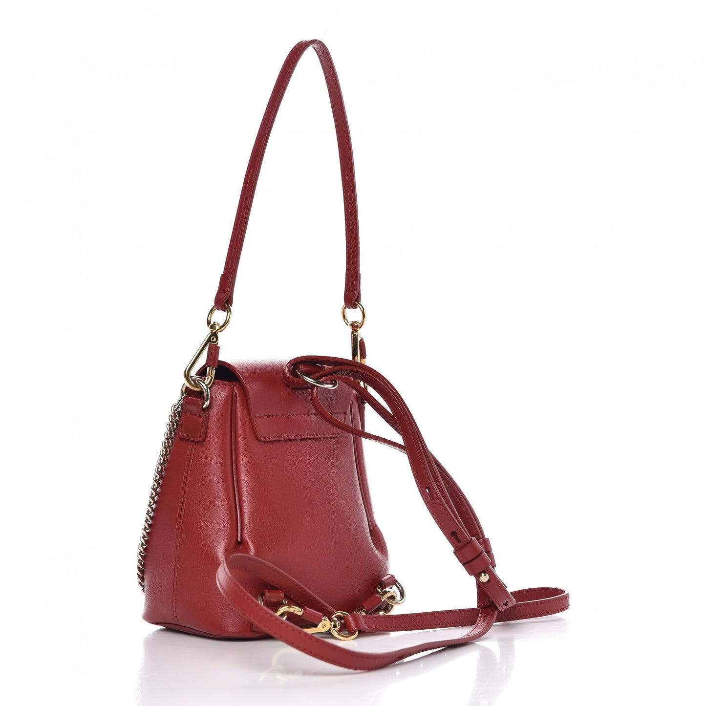 Calfskin Quilted Mini Faye Backpack Dahlia Red