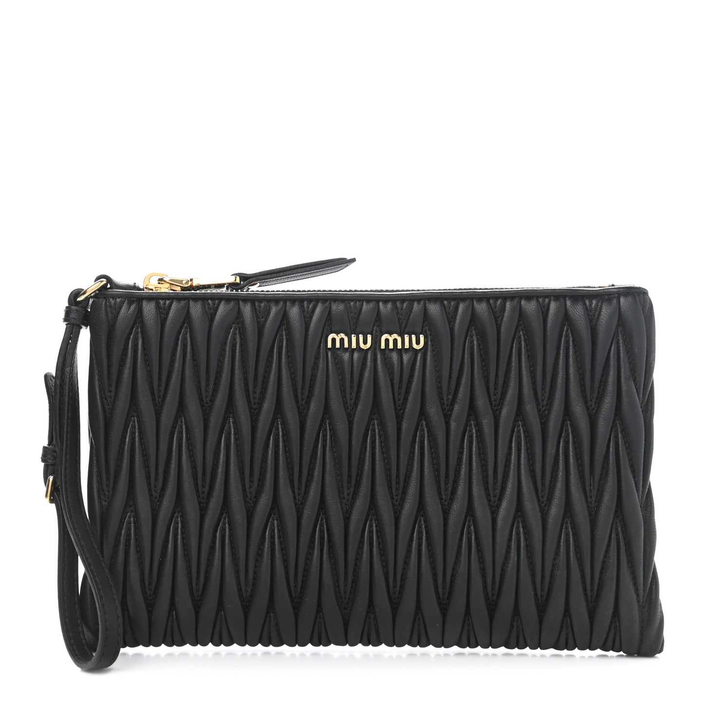 Nappa Matelasse Lux Wristlet Black