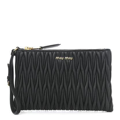 Miu Miu Nappa Matelasse Lux Wristlet Black 1 of 9