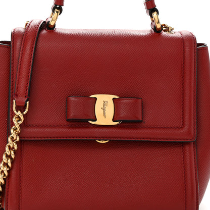 Salvatore Ferragamo Saffiano Carrie Shoulder Bag Wine 7 of 14