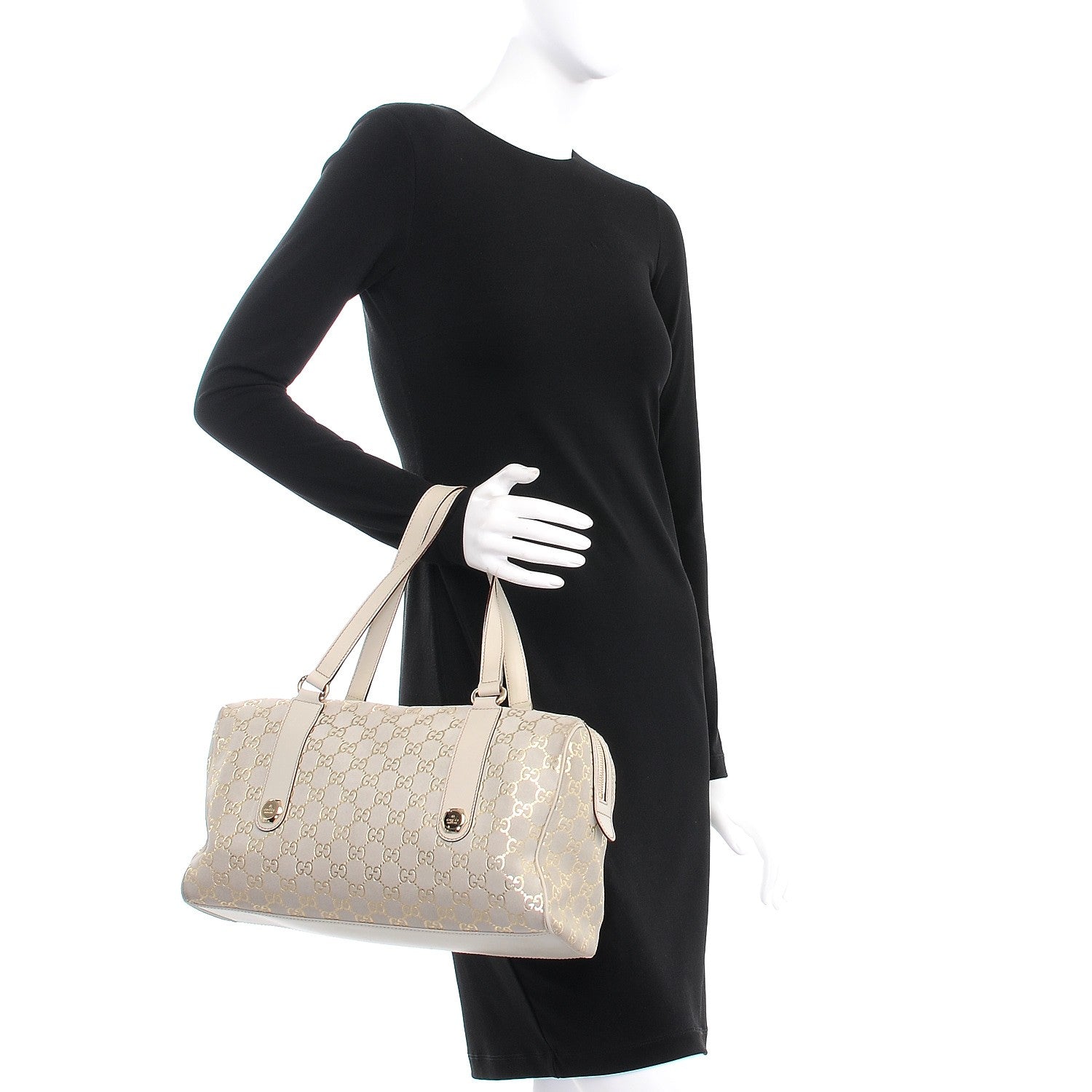 Gucci Guccissima Suede Charmy Boston Off White 2 of 7