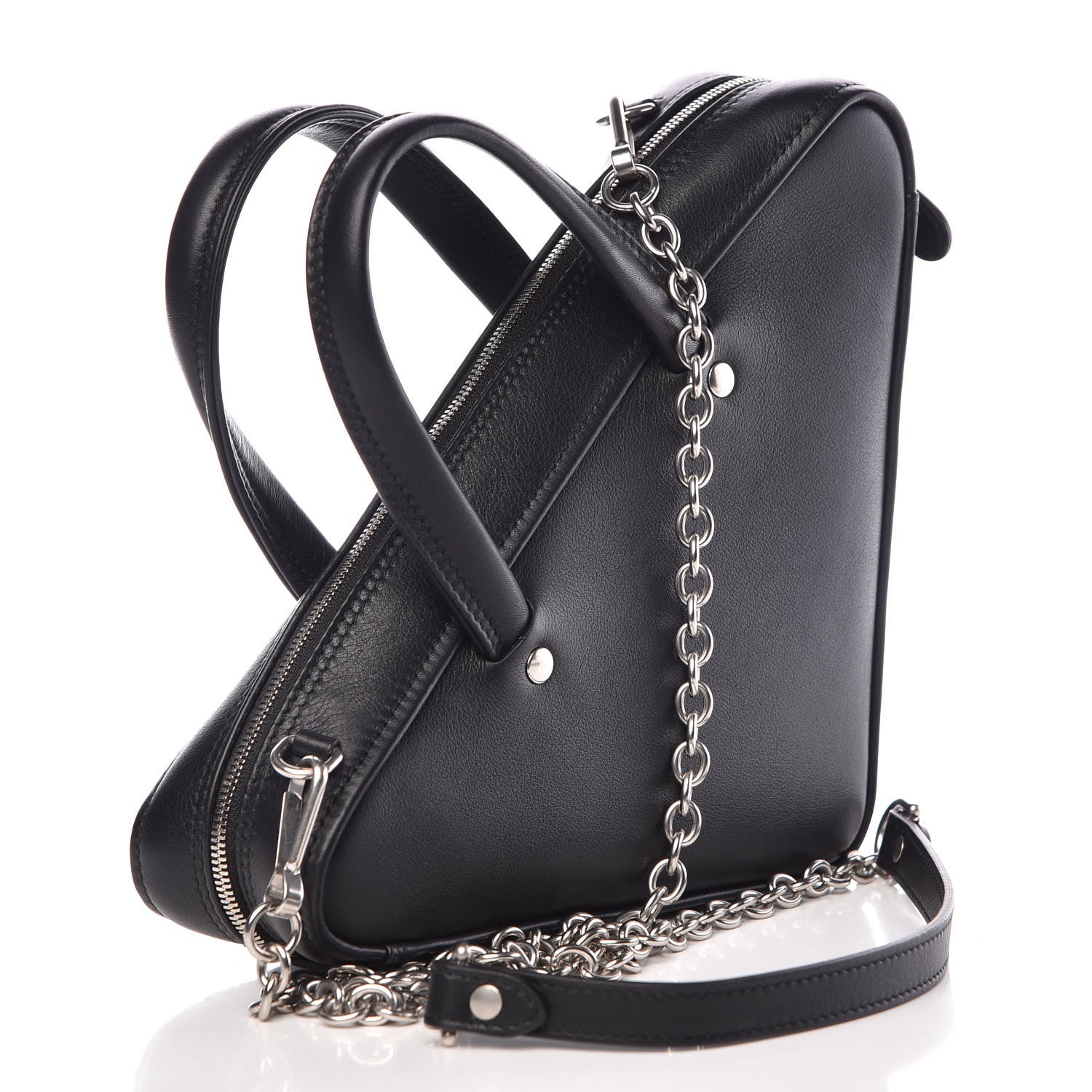 Balenciaga Calfskin XS Triangle Chain Duffle Black 3 of 7