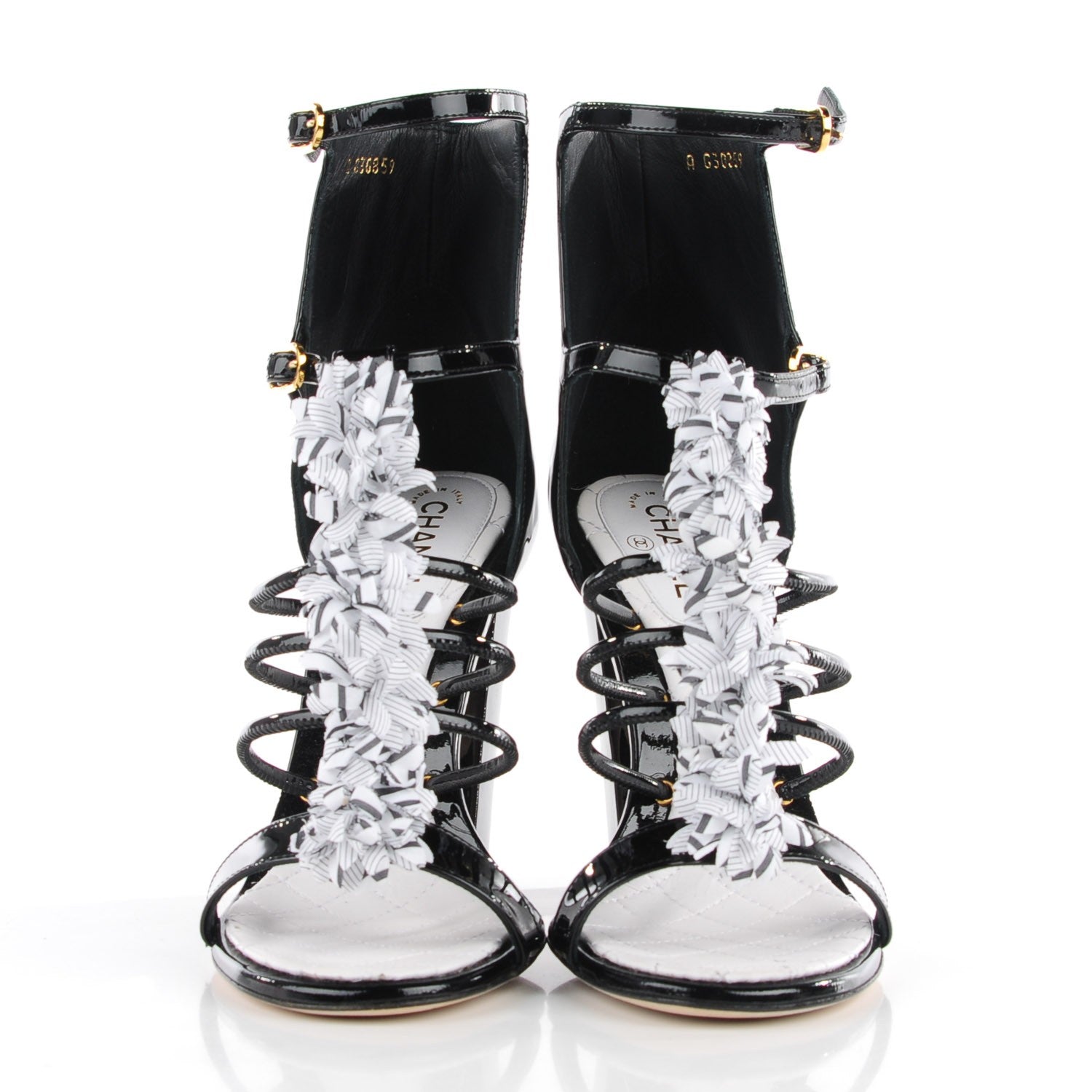Chanel Patent CC Sandals 39 Black 2 of 7