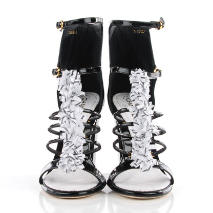 Chanel Patent CC Sandals 39 Black 2 of 7