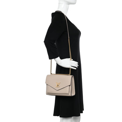 Louis Vuitton Soft Calfskin Mylockme Chain Bag BB Greige 2 of 12