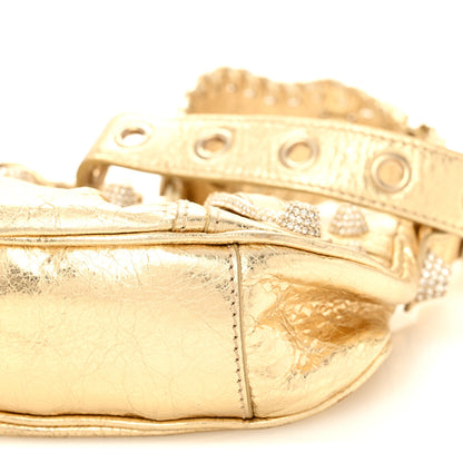 Balenciaga Metallic Agneau Arena Crystal Le Cagole Shoulder Bag XS Light Gold 12 of 21