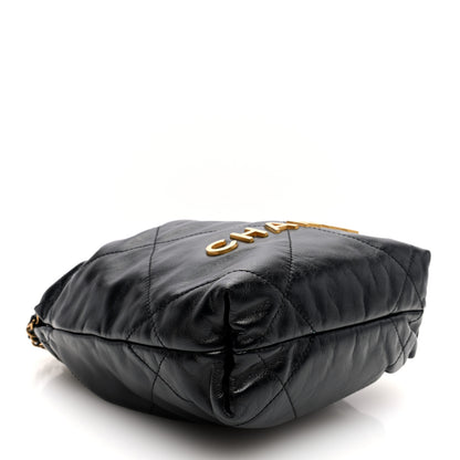 Chanel Shiny Calfskin Quilted Mini Chanel 22 Black 4 of 10
