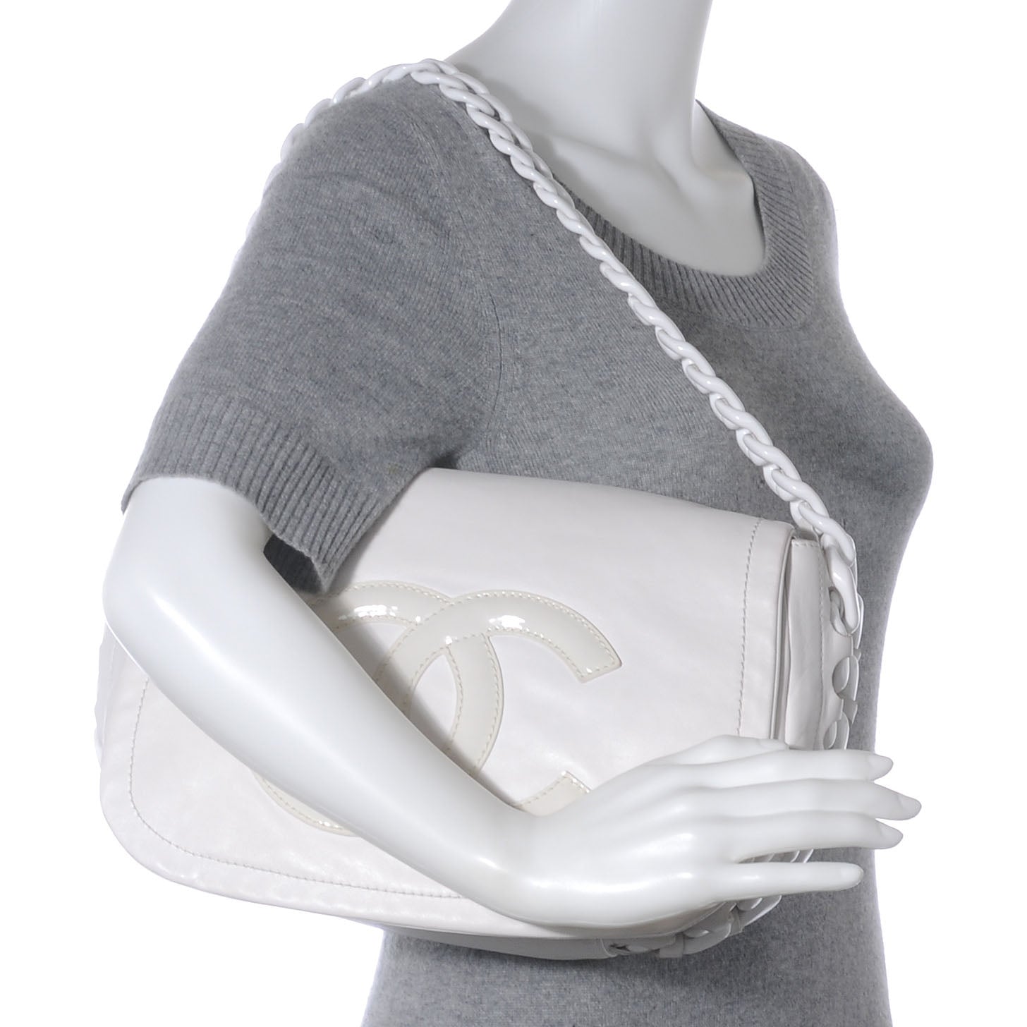 Chanel Leather Modern Chain Flap White 2 of 8