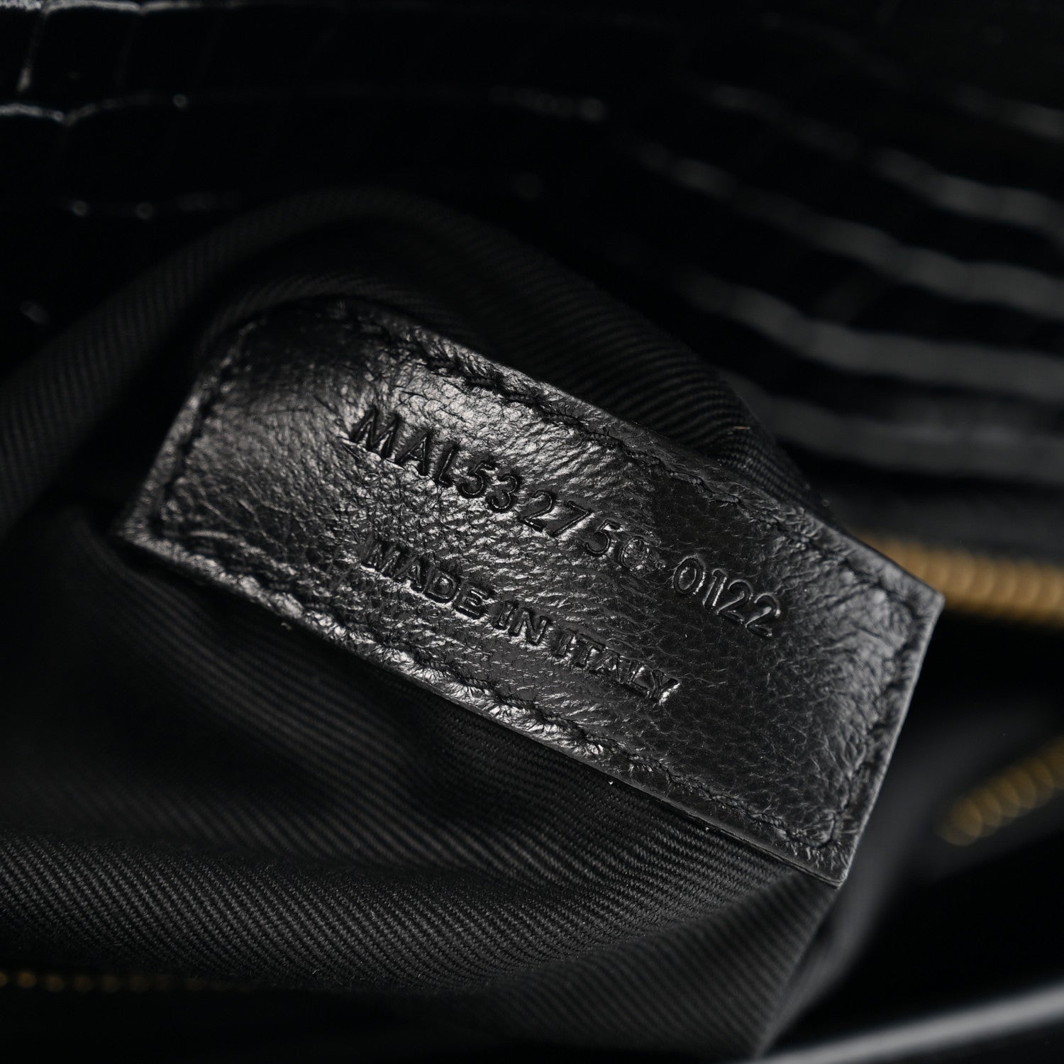 Saint Laurent Calfskin Crocodile Embossed Monogram Cassandra Clasp Bag Black Rouge Legion 7 of 12
