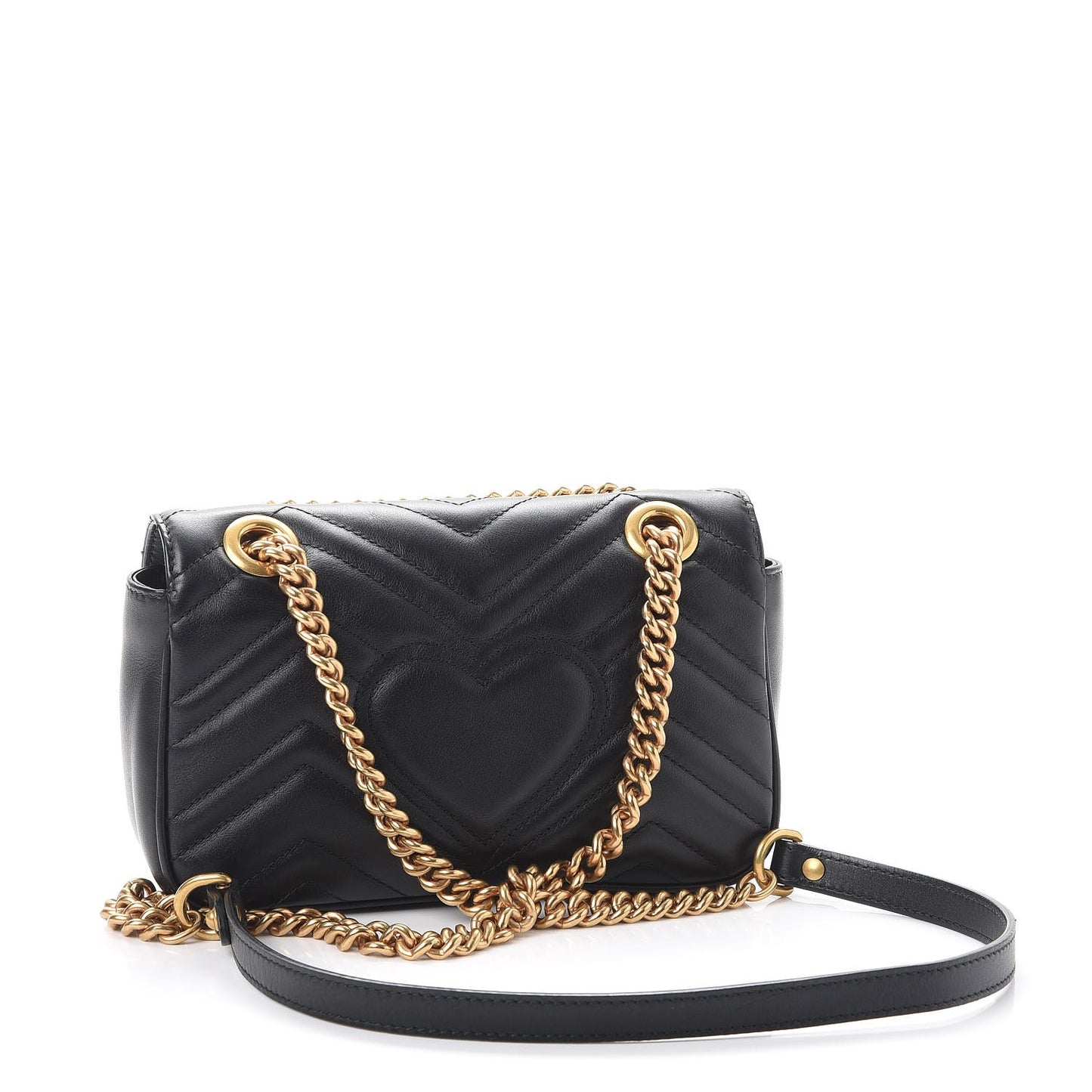 Calfskin Matelasse Mini GG Marmont Shoulder Bag Black