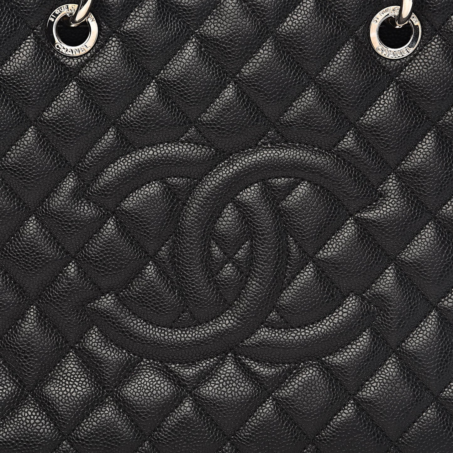 Caviar Quilted Grand Shopping Tote GST Black