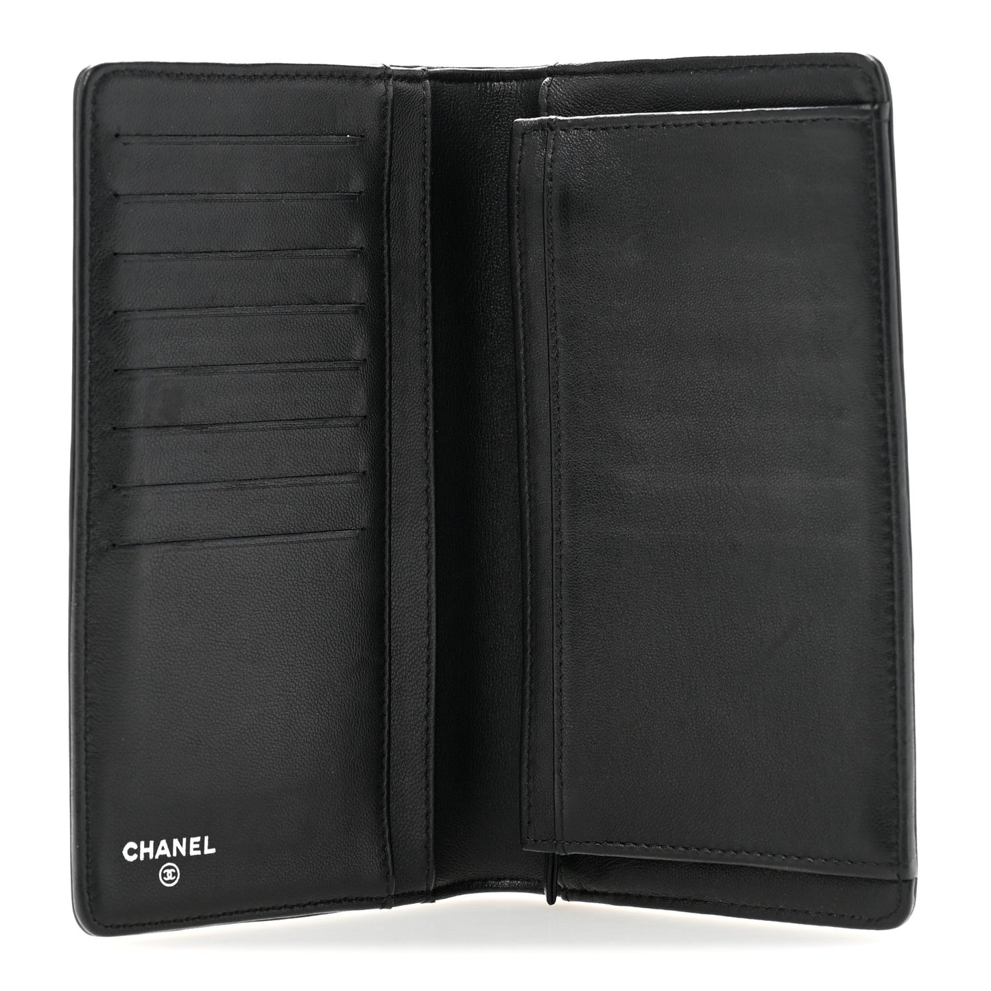 Lambskin Quilted Boy Yen Wallet Black