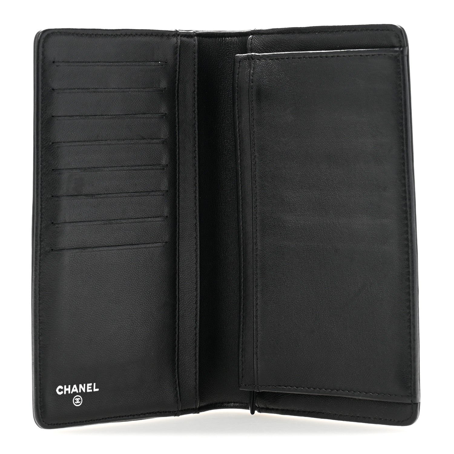 Chanel Lambskin Quilted Boy Yen Wallet Black 5 of 10