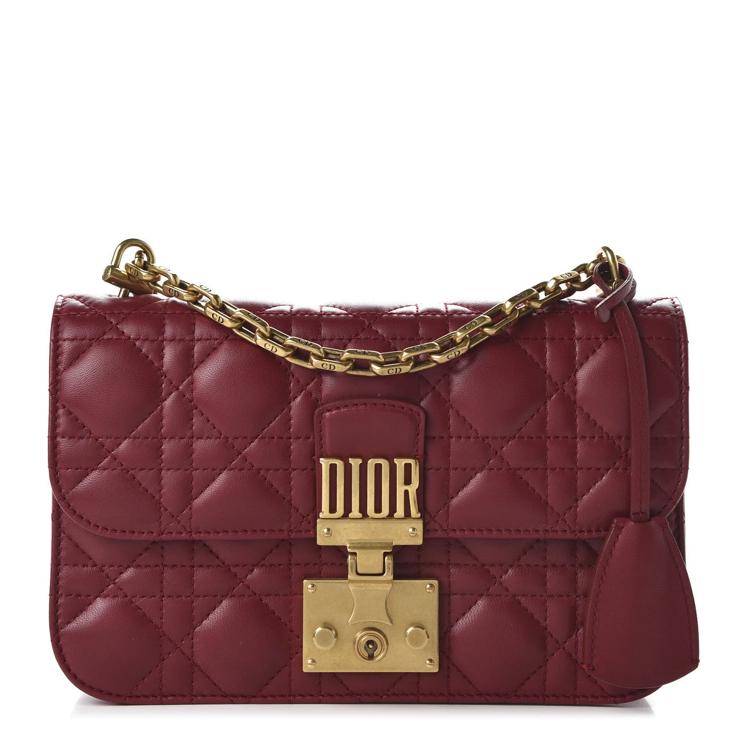 Lambskin Cannage Small Dioraddict Flap Bag Red