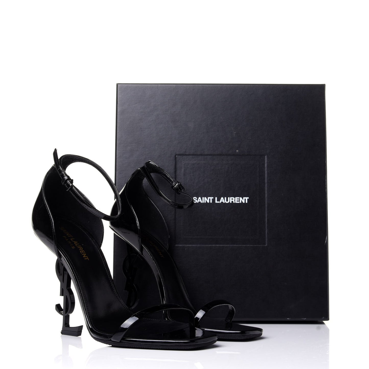 Patent Calfskin Opyum 110 Sandals 40 Black
