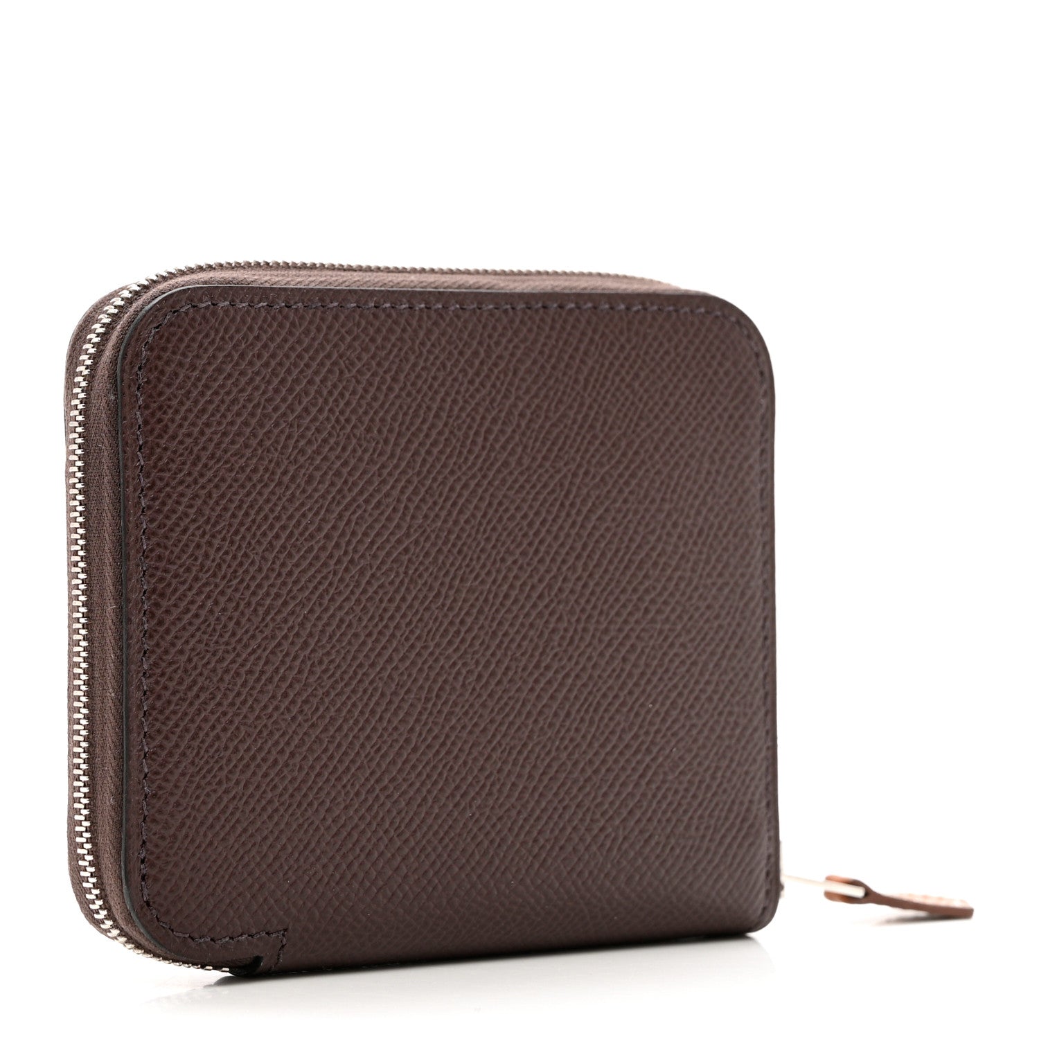 Hermes Epsom Silk'in Compact Wallet Chocolate 3 of 7