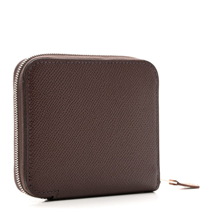Hermes Epsom Silk'in Compact Wallet Chocolate 3 of 7