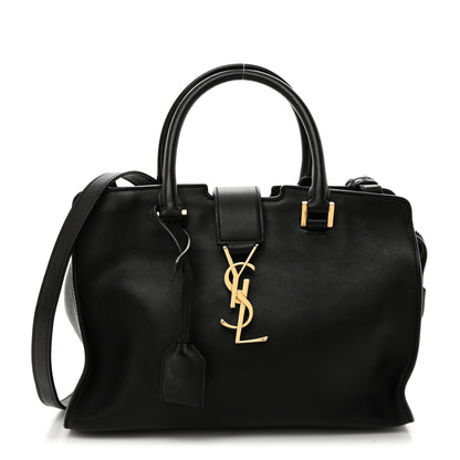 Saint Laurent SAINT LAURENT Calfskin Monogram Baby Downtown Cabas Black 1 of 11