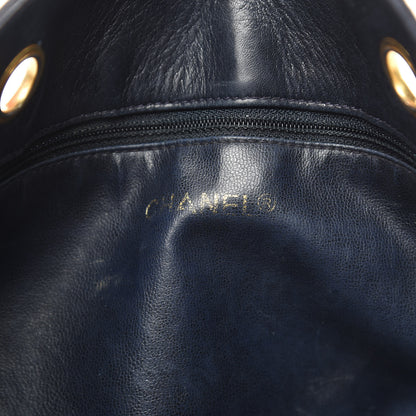 Chanel Lambskin Stitched Shopper Tote Navy 6 of 19