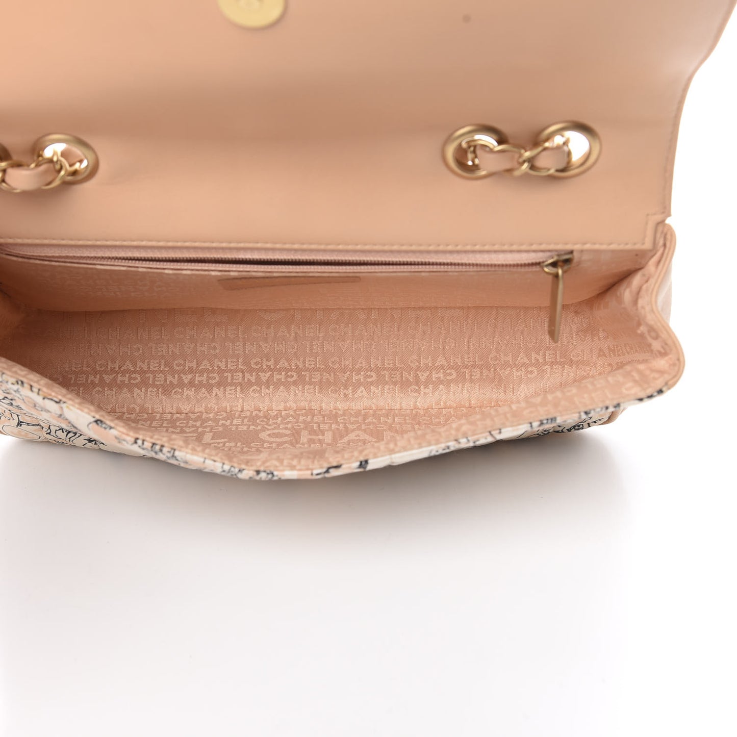 Silk Lambskin Coco Mademoiselle Scarf Flap Bag Beige