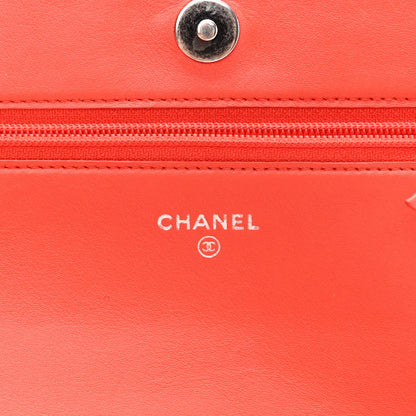 Chanel Calfskin Chevron Quilted Braided Boy Wallet On Chain WOC Orange 6 of 16