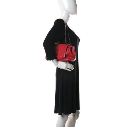 Saint Laurent Pebbled Lambskin Chevron Monogram Small Nolita Red 2 of 10